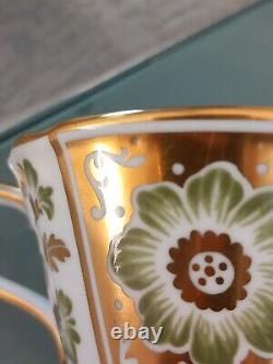 Royal Crown Derby Green Derby Panel Trio Cup/Saucer/Plate & 8.5 Salad Plate