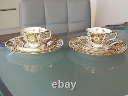 Royal Crown Derby Green Derby Panel Trio Cup/Saucer/Plate & 8.5 Salad Plate