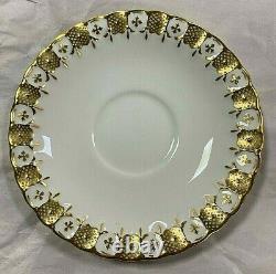 Royal Crown Derby Heraldic Gold Teacups And Saucers Set Of 11