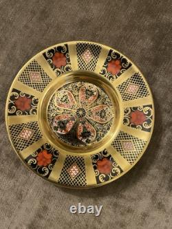 Royal Crown Derby Imari 1128, solid gold band, coffee cup & saucer, 4.5dia. VGC