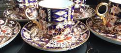 Royal Crown Derby Imari 2451 6 coffee cups & Saucers 1923/4/5 hand painted
