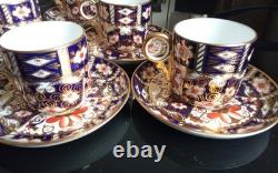 Royal Crown Derby Imari 2451 6 coffee cups & Saucers 1923/4/5 hand painted