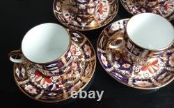 Royal Crown Derby Imari 2451 6 coffee cups & Saucers 1923/4/5 hand painted