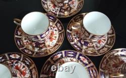 Royal Crown Derby Imari 2451 6 coffee cups & Saucers 1923/4/5 hand painted