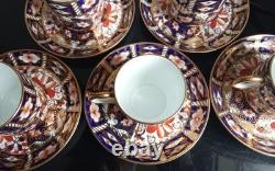 Royal Crown Derby Imari 2451 6 coffee cups & Saucers 1923/4/5 hand painted