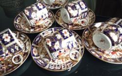 Royal Crown Derby Imari 2451 6 coffee cups & Saucers 1923/4/5 hand painted