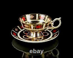 Royal Crown Derby Old Imari 1128 Gold Footed Elizabeth Tea Cup & Saucer Dish