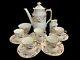 Royal Crown Derby Princess Coffee Cups & Saucers Set With Coffee Pot 13 Pieces