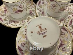 Royal Crown Derby PRINCESS Coffee Cups & Saucers Set With Coffee Pot 13 Pieces