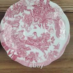 Royal Crown Derby Pink Aves Cup Saucer Coffee Demitasse x 4, 85ml Birds 50s RARE
