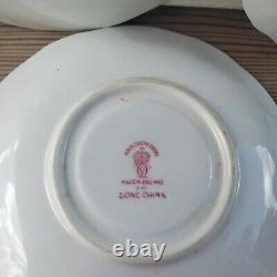 Royal Crown Derby Pink Aves Cup Saucer Coffee Demitasse x 4, 85ml Birds 50s RARE