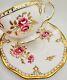 Royal Crown Derby Royal Pinxton Roses Pink Gold Footed Cup & Saucer A1155 Teacup