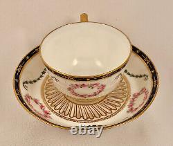 Royal Crown Derby Tea Cup & Saucer, Hand Painted, C. 1904, Edwardian