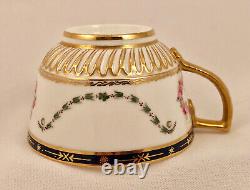 Royal Crown Derby Tea Cup & Saucer, Hand Painted, C. 1904, Edwardian