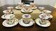 Royal Crown Vtg 1592 Lot Of 10 Hand Painted Tea Cups & Saucers Gold Trim Flowers