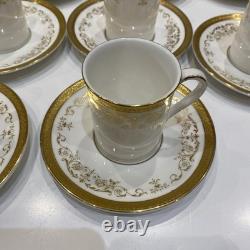 Royal Doulton BELMONT Gold, Fine Bone China, 14 x Coffee Cup & Saucers H4991