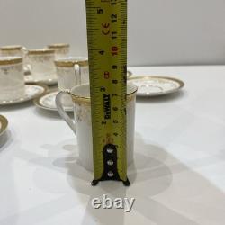 Royal Doulton BELMONT Gold, Fine Bone China, 14 x Coffee Cup & Saucers H4991