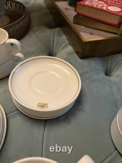 Royal Doulton British Airways Gold Trim Tea Set 6 Cups And Saucers & 7 Plates