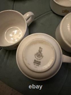 Royal Doulton British Airways Gold Trim Tea Set 6 Cups And Saucers & 7 Plates