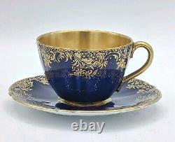 Royal Doulton Cobalt Blue Gilded Small Cup and Saucer