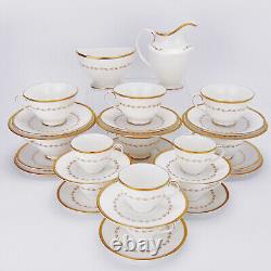 Royal Doulton Covington Tea & Coffee Set for 6 White and Gold Bone China 32pc