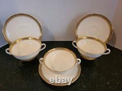 Royal Doulton England Clarendon 3 Cream soup Cups/Bowls and Saucers Free ship