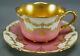 Royal Doulton Gilman Collamore Raised Gold & Pompadour Pink Tea Cup & Saucer B