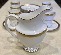Royal Doulton ROYAL GOLD Demitasse Cups & Saucers Set of 8 + Cream and Sugar B