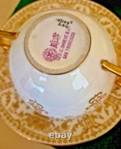 Royal Doulton Raised Gold Encrusted Soup Tea Cup & Saucer 6 Set Shreve And Co