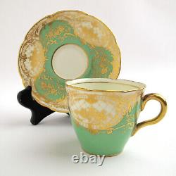 Royal Doulton c1929 Set of 11 Demitasse Cups & Saucers Green Gold BB2693B V603