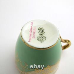 Royal Doulton c1929 Set of 11 Demitasse Cups & Saucers Green Gold BB2693B V603