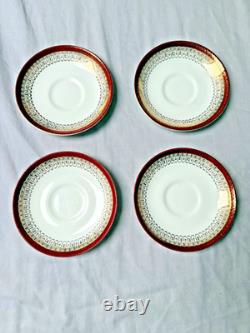 Royal Grafton Majestic Fine Bone China Tea Set Vintage 4 Cups Saucers Plates ENG