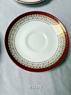 Royal Grafton Majestic Fine Bone China Tea Set Vintage 4 Cups Saucers Plates ENG