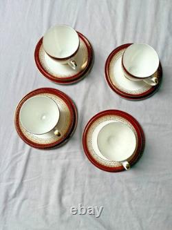 Royal Grafton Majestic Fine Bone China Tea Set Vintage 4 Cups Saucers Plates ENG