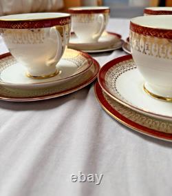 Royal Grafton Majestic Fine Bone China Tea Set Vintage 4 Cups Saucers Plates ENG