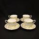Royal Stafford 4 Footed Cups & Saucers Yellow White Floral Withgold 1940-1952 Htf