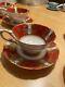 Royal Stafford Bone China Red & Gold Tea Cup & Saucer Pattern No. 8702