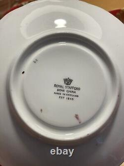 Royal Stafford Bone China Red & Gold Tea Cup & Saucer Pattern No. 8702
