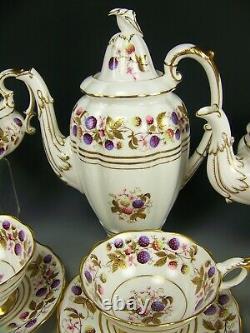 Royal Stafford Golden Bramble Tea Coffee Pots Creamer Sugar Cups & Saucers Set