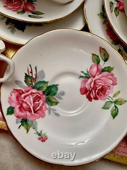 Royal Stafford Pink Cabbage Roses Tea Set Trios Tea Cups Saucers Plates Tea Set