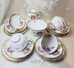 Royal Standard 1940s Tea Set Bone China Roses Gold 6 Cups UK
