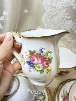 Royal Standard 1940s Tea Set Bone China Roses Gold 6 Cups UK
