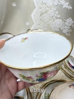 Royal Standard 1940s Tea Set Bone China Roses Gold 6 Cups UK
