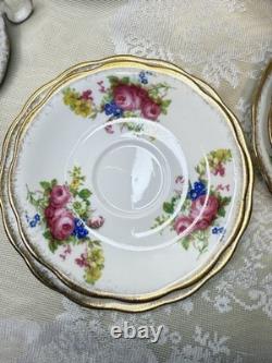 Royal Standard 1940s Tea Set Bone China Roses Gold 6 Cups UK