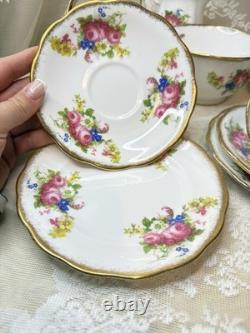 Royal Standard 1940s Tea Set Bone China Roses Gold 6 Cups UK