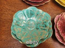 Royal Stuart Bone China Set of x6 Tea Trios Harlequin Gold Rose Lace