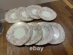 Royal Stuart & Other Bone China Cup & Saucer & Plates Pastel Colours Gold Gilt