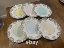 Royal Stuart & Other Bone China Cup & Saucer & Plates Pastel Colours Gold Gilt