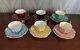 Royal Stuart Spencer Stevenson Harlequin Full Tea Set X6 Trios Gold Floral Trim