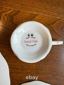 Royal Vale Daisy Strike Tea Set. Cup Saucer Side Plate Set Of 6 VGC Free P&P